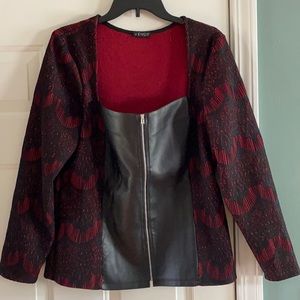 Women’s lace detailed zip front top.